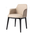 Italiaanse minimalistische rijstwit leer single sophie stoelen